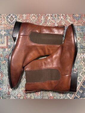 Cole Haan Nike Air Leather Chelsea Boots Cognac Women’s Size 8.5 Equestrian